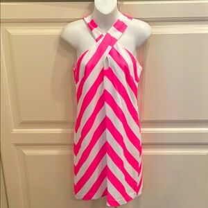 Sail to Sable NEW pink and White Striped Halter Dress sz 2
